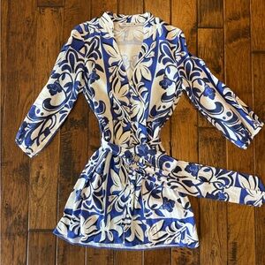 Zara Blue and White Floral Dress